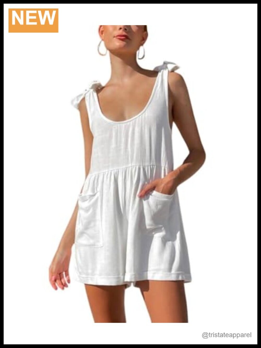 Leyoutx Wide Leg Romper Tie Knot Sleeveless Short Jumpsuit Overall Pants